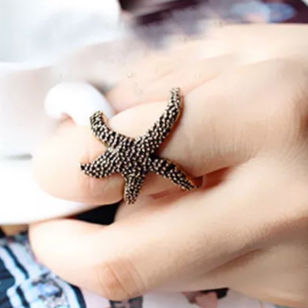 {KADEN} Bronze starfish statement ring - Picture 1 of 4